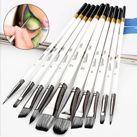7/10Pcs Different Shape Paint Brushes Set for Art Acrylic Gouache Oil Watercolor Artist Canvas Synthetic Nylon Hair Paint Brush 2
