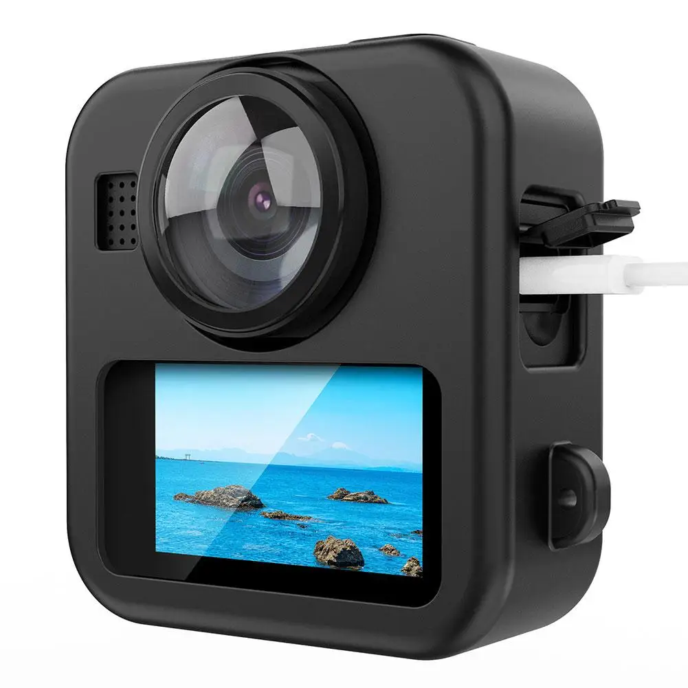 Silicone Protective Case Kit for 360-Degree Action Cameras - Waterproof and Durable Cover with Accessories