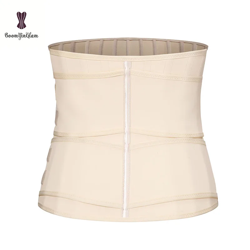Black Ivory-colored Fajas Cincher Shapers 25 Sprial Steel Bones Women Underwear Corset Latex Zip And Hook 2 Strap Waist Trainer