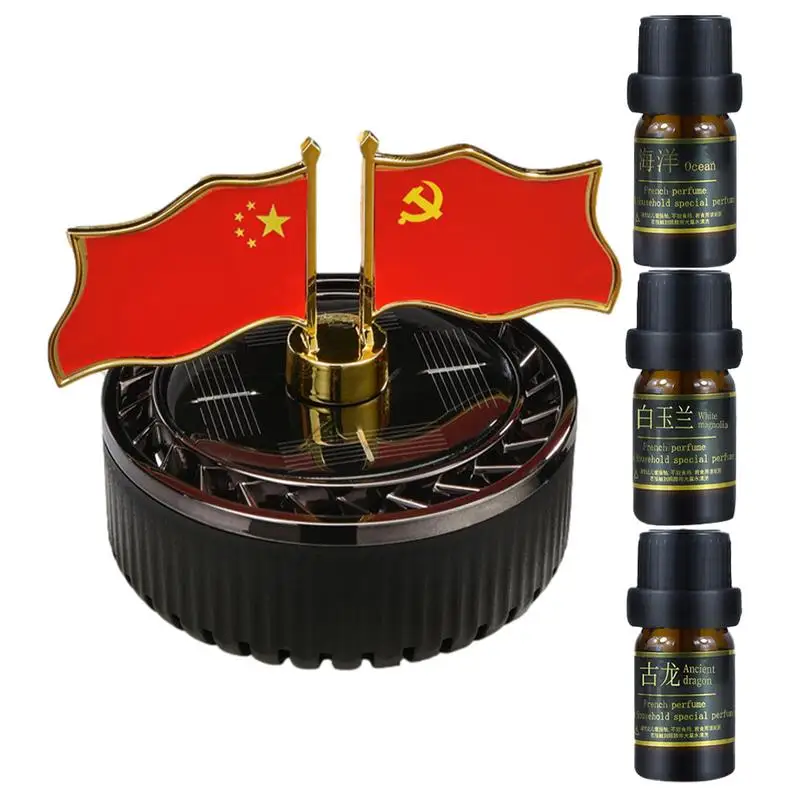 

Rotating Flag Design Rotating Solar Car Fresheners Autos Oil Diffuser Dashboard Flag Rotating Design Scents Diffuser Decorative