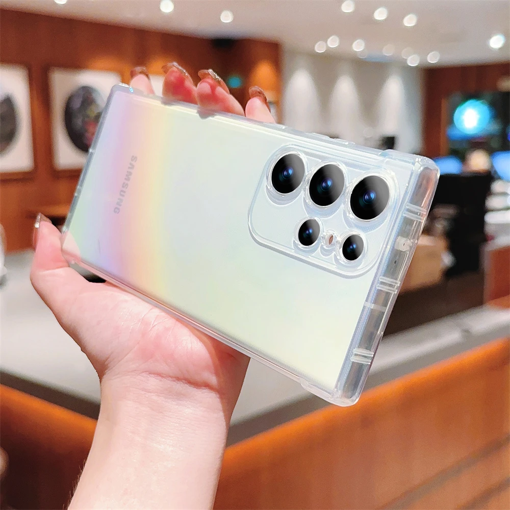 Aurora Laser Rainbow Transparent Phone Case Cover