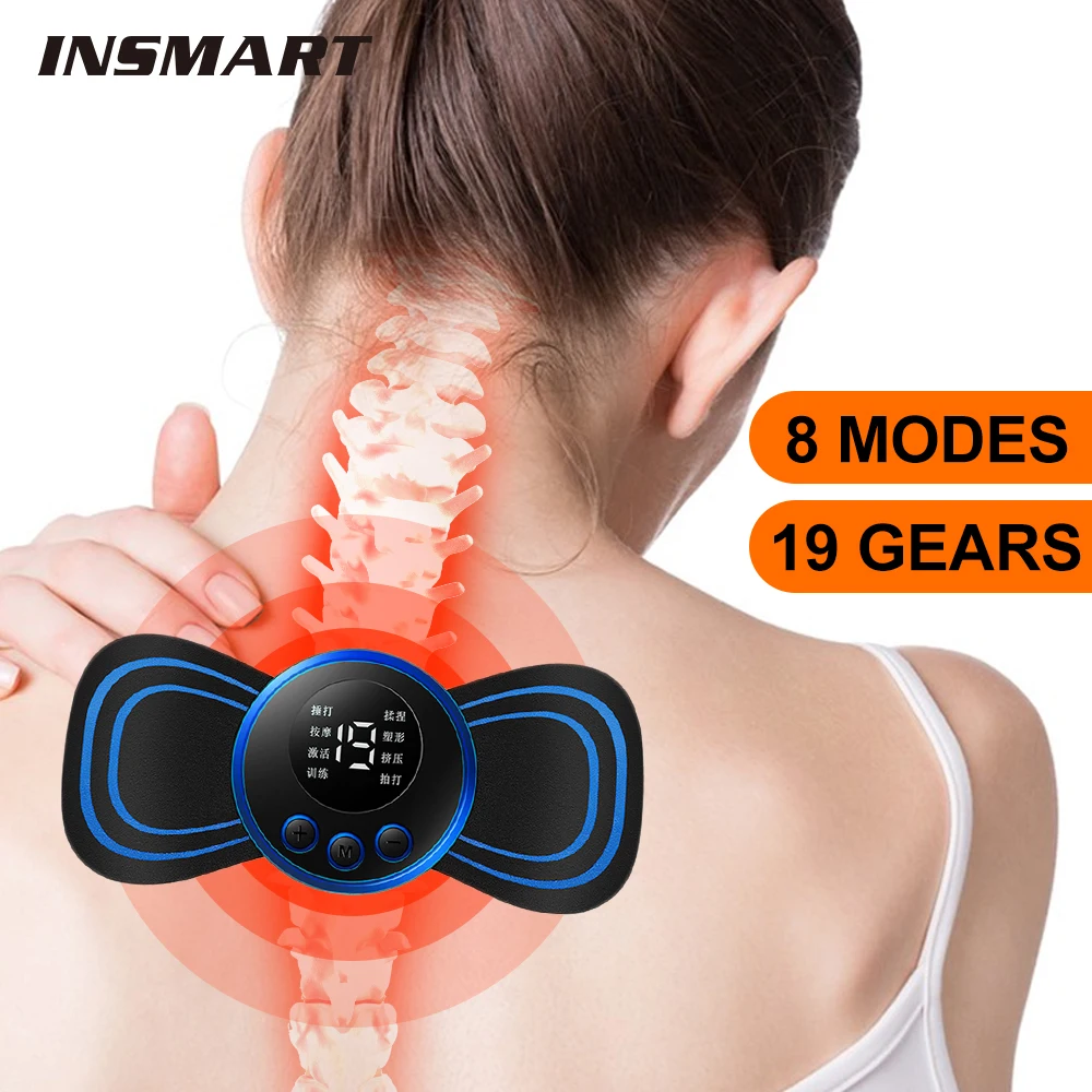Masajeador de espalda de cuello eléctrico Mini parche de masaje cervical  EMS (tipo de batería) JShteea El nuevo