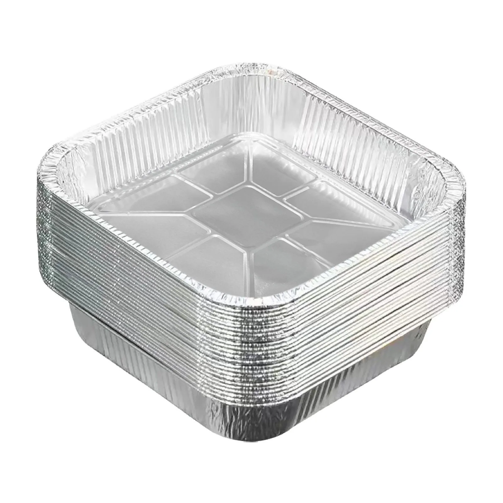 10PCS Disposable Tin Foil Box Barbecue Disposable Rectangular Tin Foil Tray Party Christmas Outdoor Picnic Salad Barbecue Baking