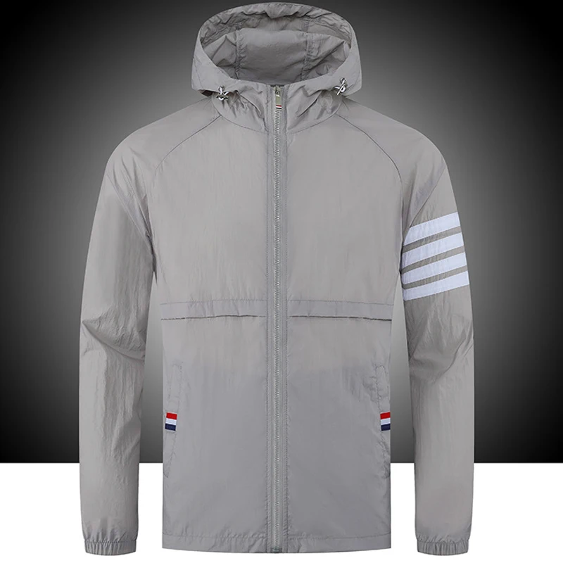Jacket Men spring autumn New mens jackets Thin Sun protection clothing Hooded coat Men's casual windbreakers coats Size M-4XL 91