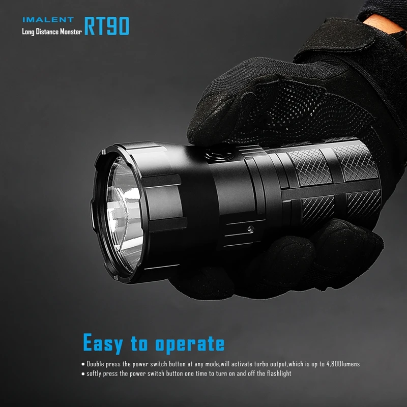Original IMALENT RT90 LED Flashlight LUMINUS SBT 90 2nd 4800LM High Powerful Rechargeable Torch for Camping
