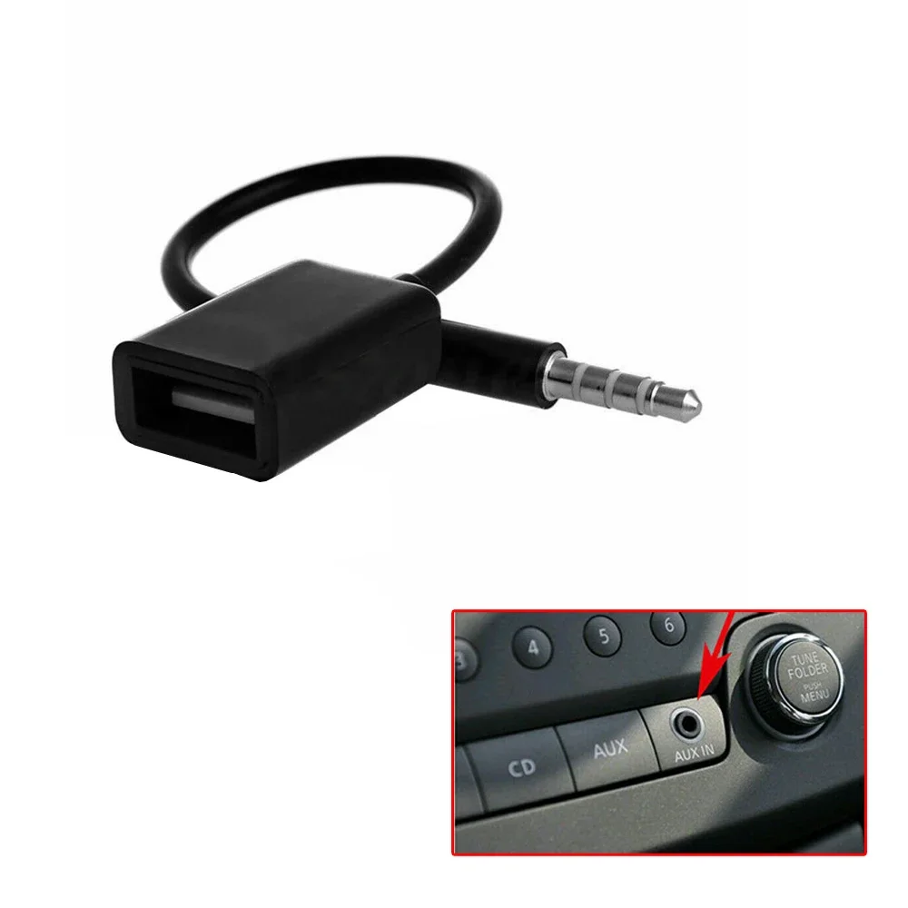 Universal Portable 3.5mm Male AUX Audio Plug Jack To USB Port Adapter Car AUX Jack Audio Input Cord Cable Adapter Connector