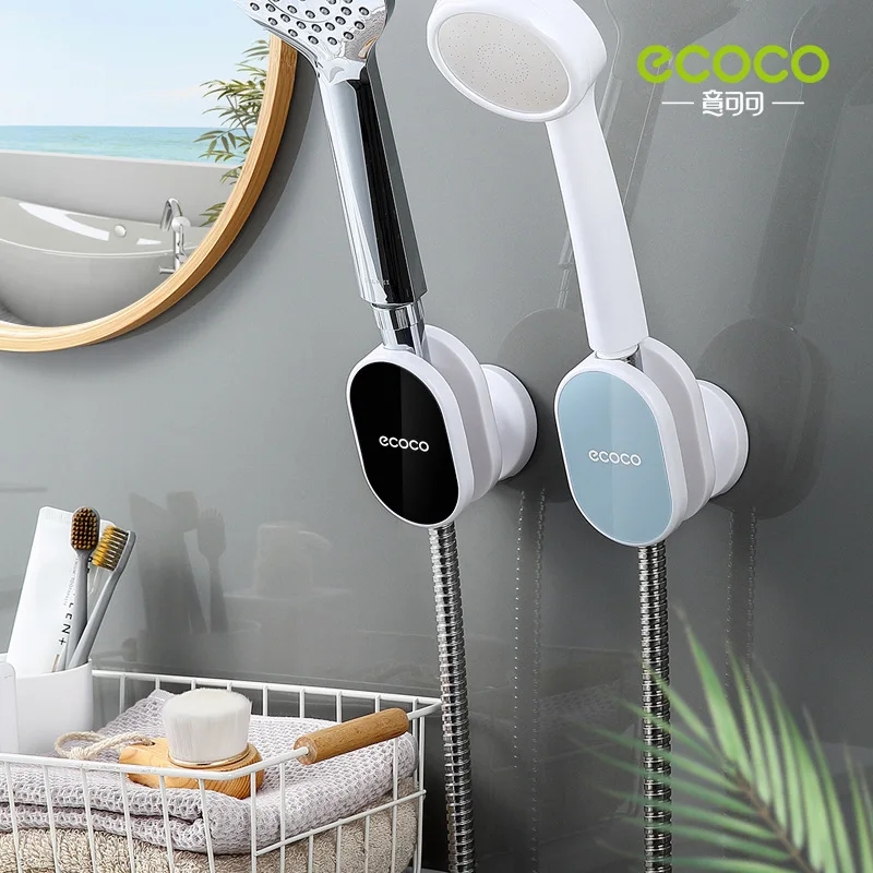 Ecoco Adjustable Shower Holder Universal Shower head Bracket No Drill Bathroom Accessories Stand Bathroom Wall Holder For Shower Head Holder