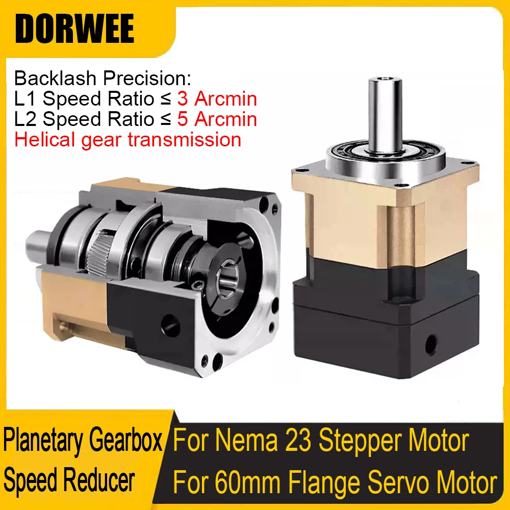 High Precision Nema23 Motor Planetary Gearbox Helical Gear Reducer Reduction Gearbox 200W 400W 600W Servo Motor Speed Reducer
