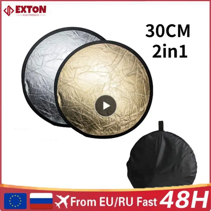 Camllite 2 in 1 접이식 은빛 골든 스튜디오 카메라 플래시 포토 디스크 디퓨저 반사판, 60cm