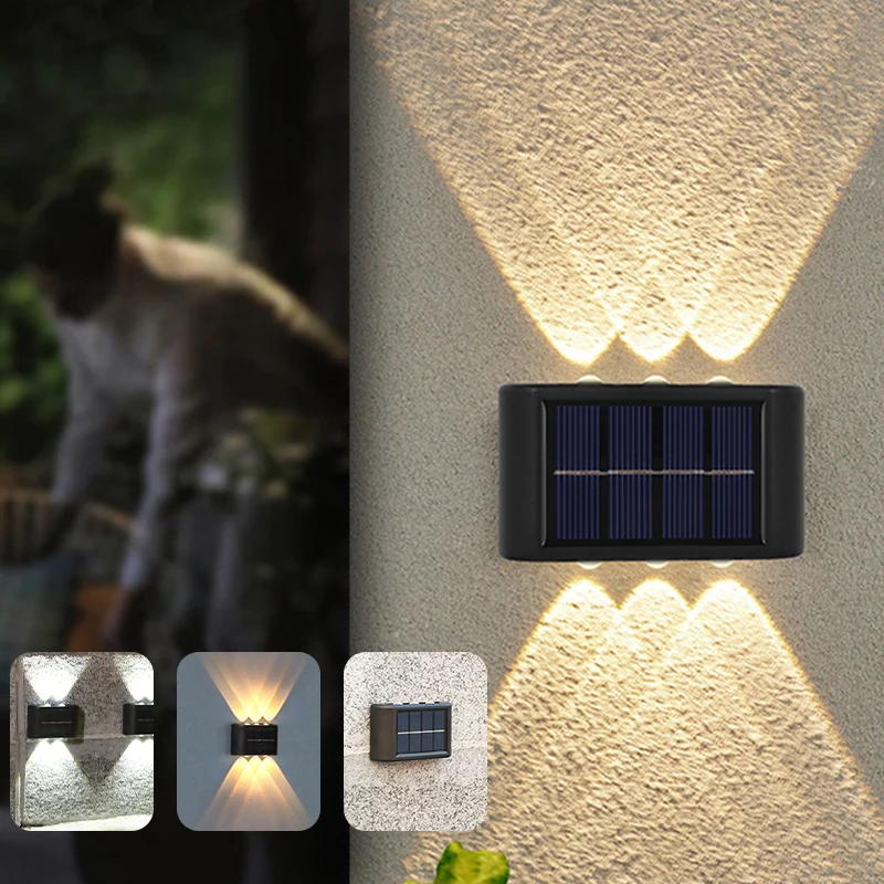 Smart Solar Wall Light Outdoor Waterproof Balcony Wall Lights for Courtyard Landscape Garden