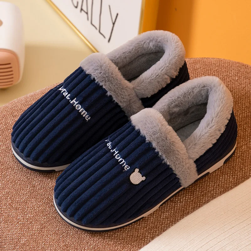 indoor outdoor slippers with arch support Home Slippers Winter Warm 2022 Female Plush Fur Shoes Couples Women Men House Bedroom Casual Bear Non Slip Cute Furry Slides warm indoor slippers Indoor Slippers