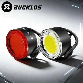 Luci per Bicicletta BUCKLOS COB Ricaricabili, Luci Anteriori e Posteriori COB per Bici, Luce di Sicurezza per Ciclismo Notturno, 4 Modalità, Lampada COB per Bicicletta