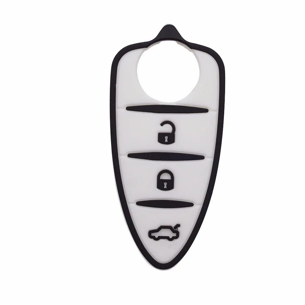 Rubber Key Pad Fit for Alfa Romeo Mito Giulietta 159 GTA Silicone 3 Buttons Flip Remote Car Accessories for Girls flip key fob shell car key pad