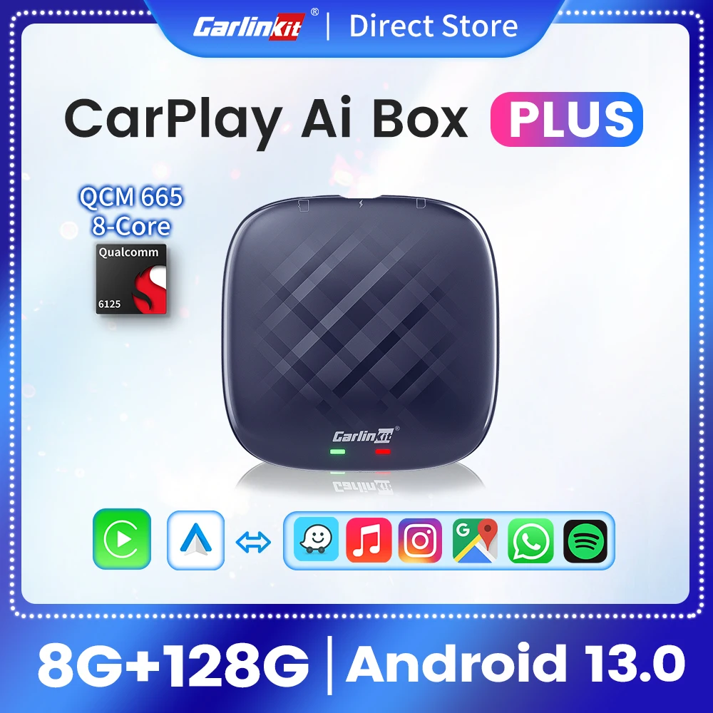 CarlinKit 8G+128G Android 13 CarPlay TV AI Box Ultra QCM6125 8-Cores  Wireless CarPlay