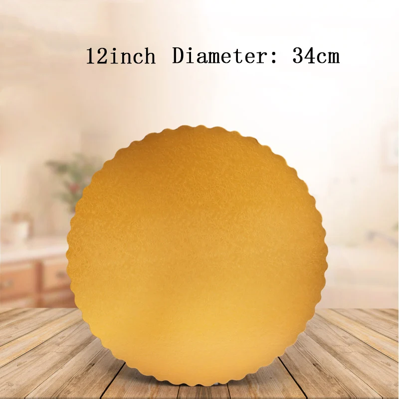 5pcs 6/8/12inch Cake Hard Paper Pad Wedding Birthday Party Trays Gold Card Board Flower Lace Round Cake Boards Decorating