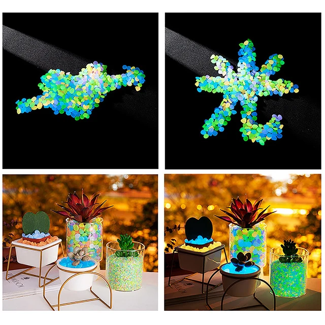 Piedras luminosas para decoración de jardín, guijarros decorativos que brillan en la oscuridad, para pecera al aire libre, accesorios de Acuario, 100 piezas - Imagen 4