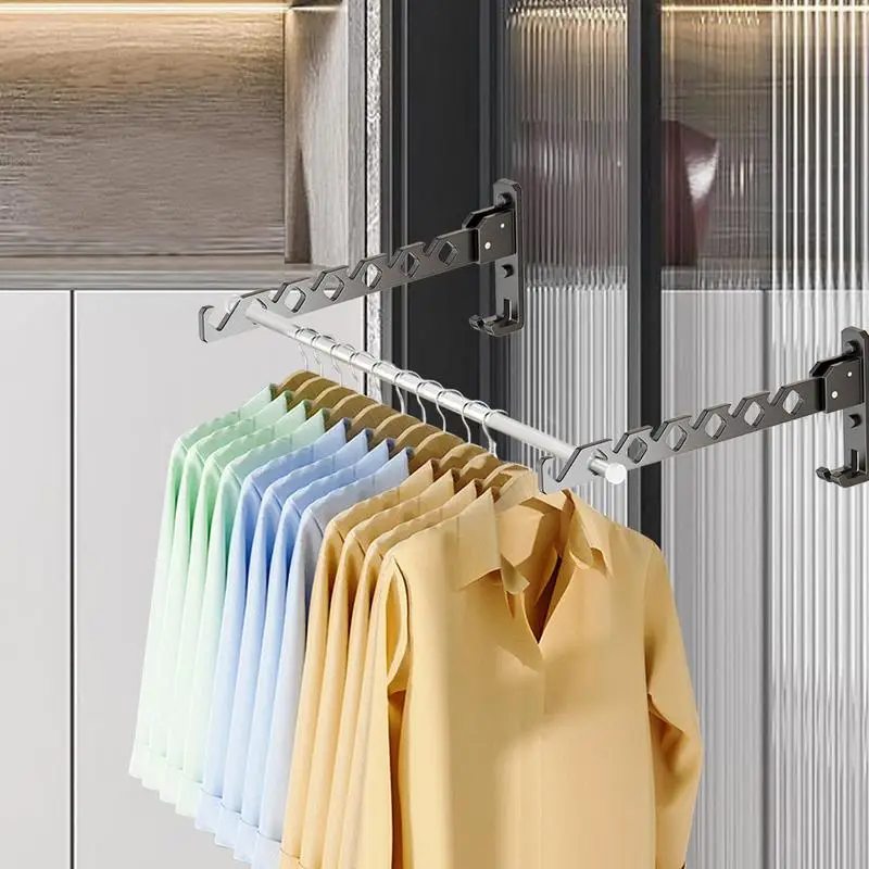 

Foldable Clothes Hanger Wall Mounted Retractable Drying Rack Aluminum Balcony Space Saver Foldable Organizer Home Accessories