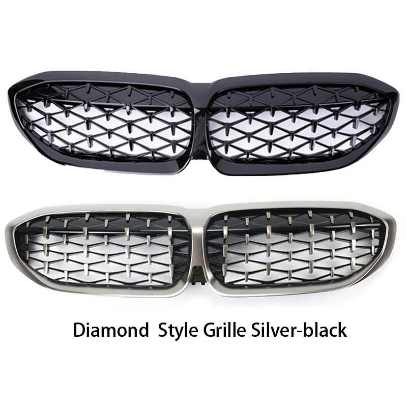 

Car Diamond Front Bumper Grille Kidney Racing Grilles For BMW 3 Series G20 G28 2019 2020 2021 Car Styling Parts Black Silver Rep