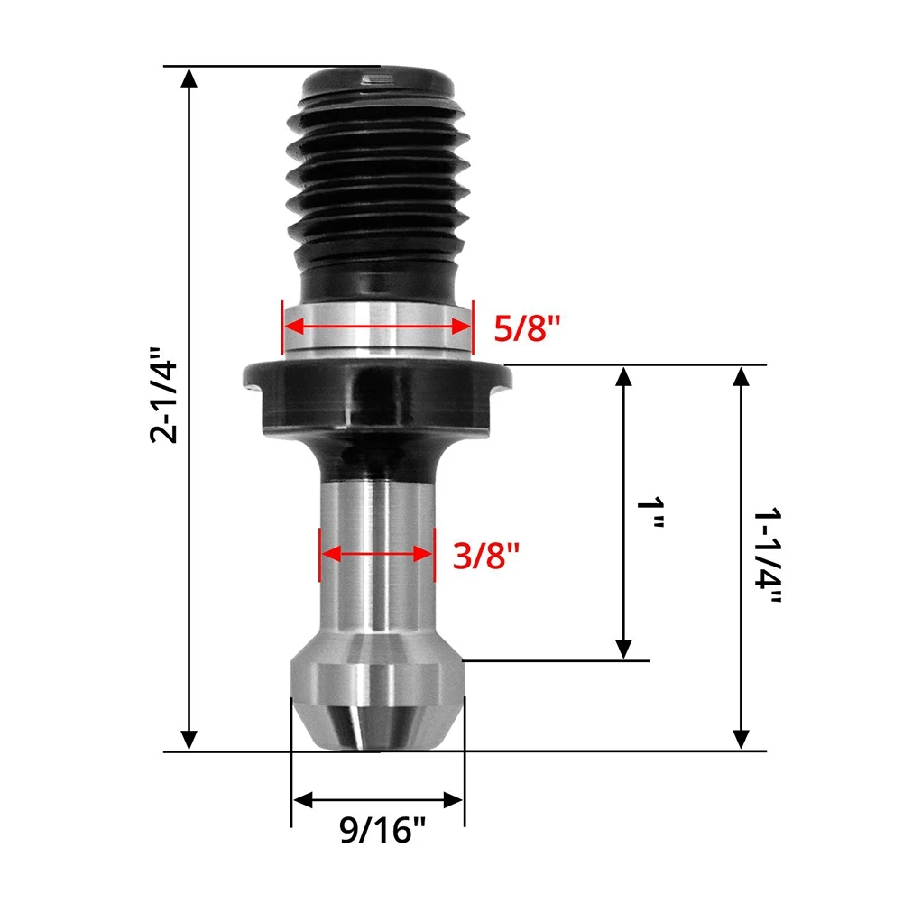 ABMH-10Pcs CAT40 HAAS CAT 40 CNC 공구 홀더용 45도 풀 스터드 고정 손잡이 202-5925 교체