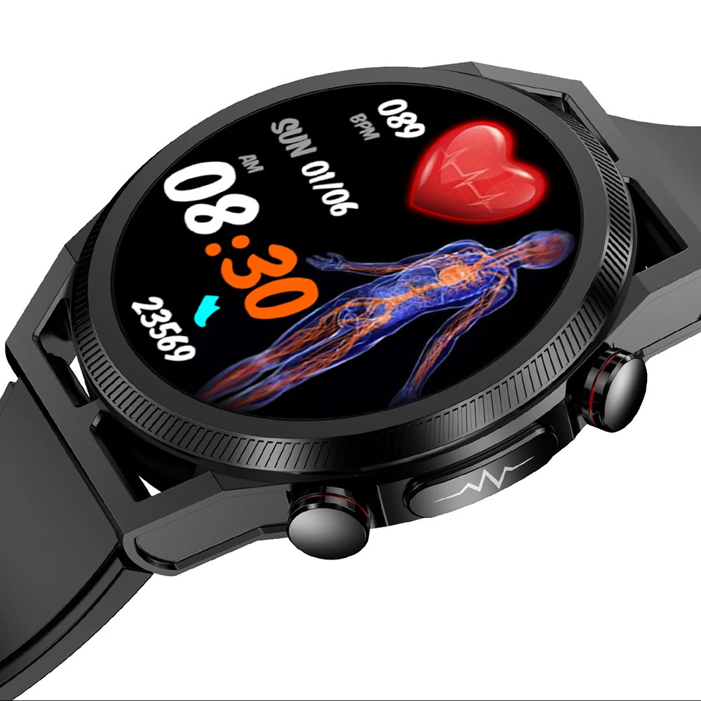 

Blood Glucose Blood Lipid Uric Acid ECG Health Smartwatch SOS Emergency Rescue Bluetooth Call Smart Watch Men IP67 Waterproof