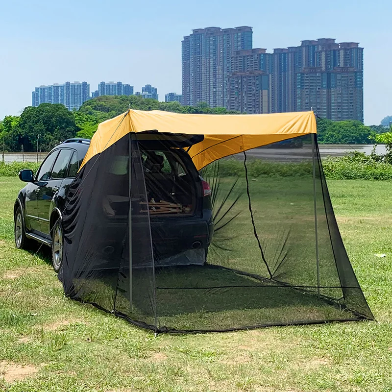 Tienda de campaña trasera para coche, toldo de sombra Universal para  autoconducción, equipo de viaje, accesorios para Camping familiar -  AliExpress