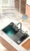 Waterfall Sink Embossed Honeycomb Kitchen 304 Stainless Steel Sink Large Single Slot Household Vegetable Washing Basin 5