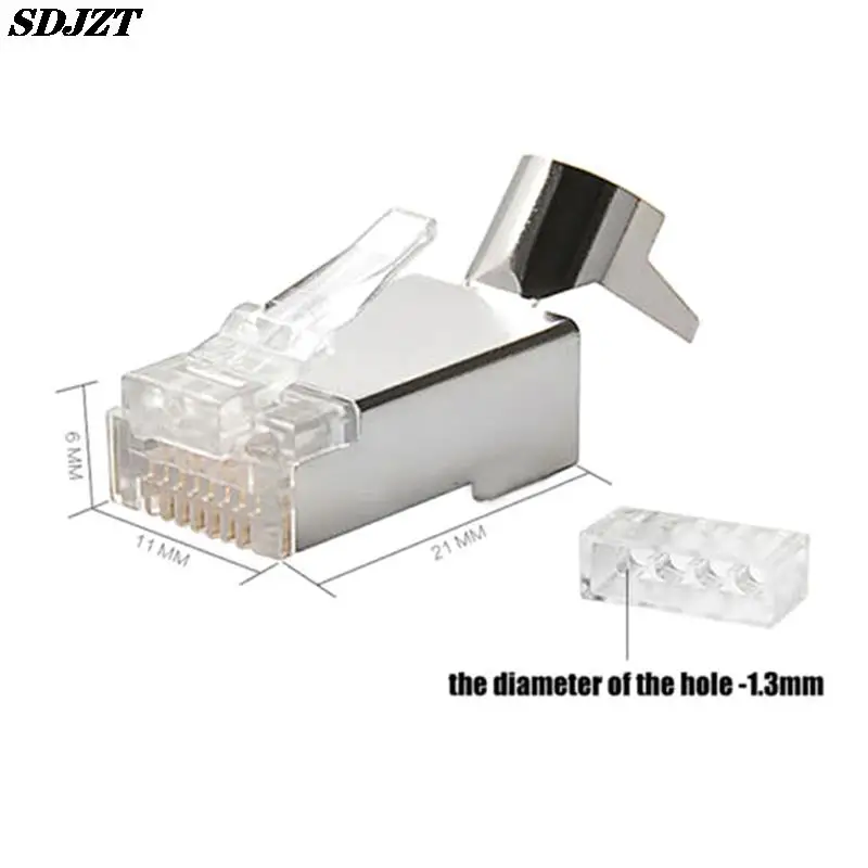 24€34 sur 10pcs Cat7 RJ45 connecteur cat 7 cristal prise blindée FTP RJ45  modulaire connecter - Câble téléphone portable - Achat & prix