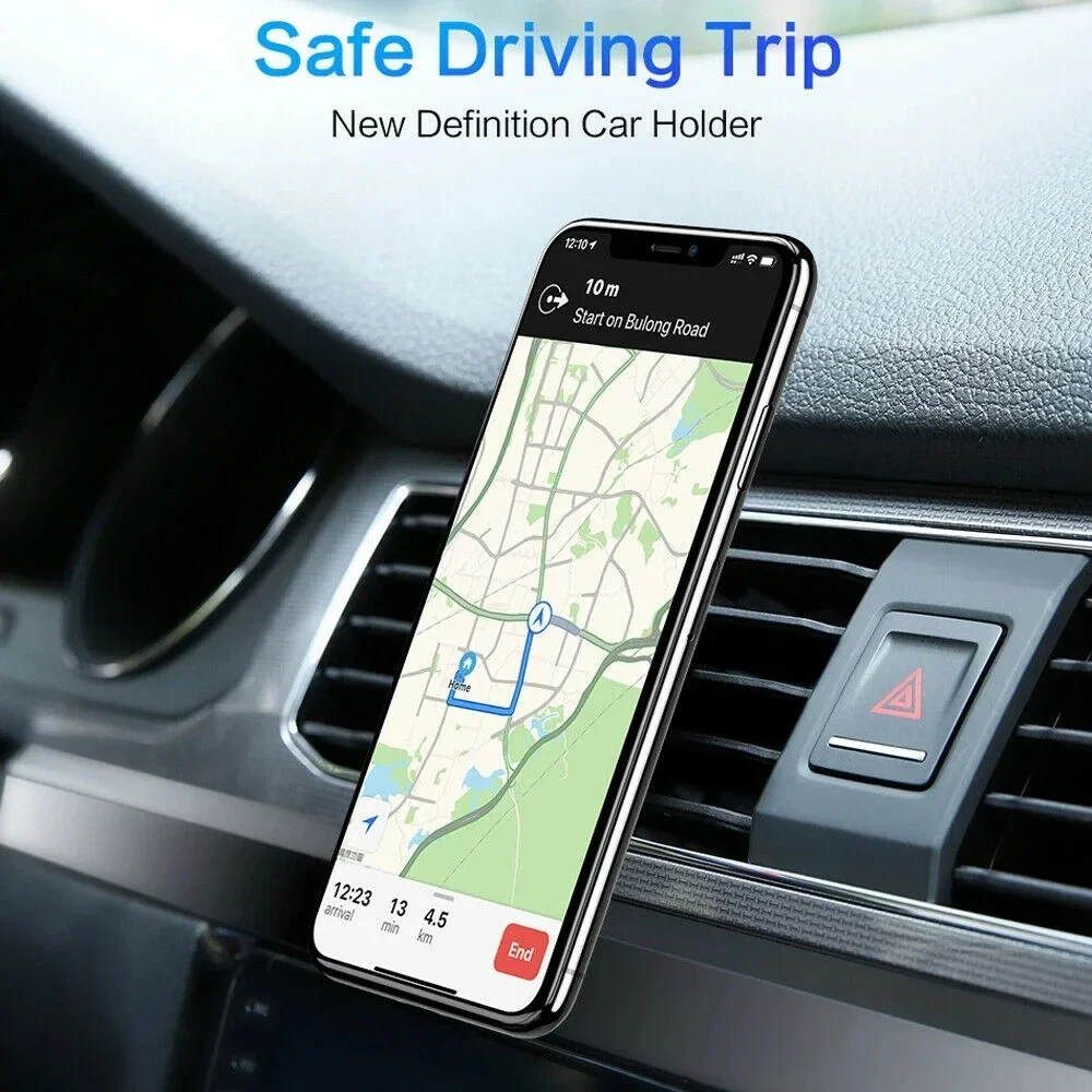 Metal Magnet Phone Stand GPS Mount Holder Air Vent Clip For IPhone Pro Huawei Xiaomi Car Magnetic L-Type Phone Holder