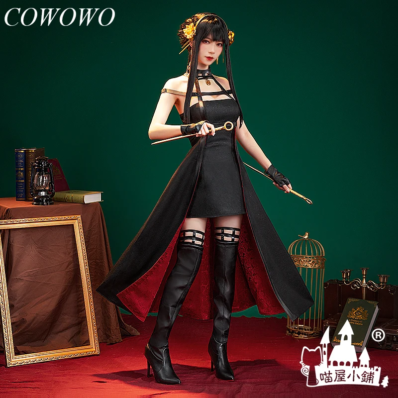 

COWOWO Anime! SPY×FAMILY Yor Forger Game Suit Black Sexy Dress Uniform Cosplay Costume Halloween Carnival Party Outfit Women