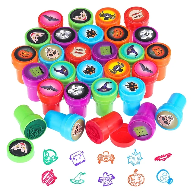 10 Pieces Assorted Stamps for Kids Self-Ink Stamps (10 Different Designs, Plastic Stamps) for Easter Egg Stuffers, Party Favor, Teacher Stamps, Size