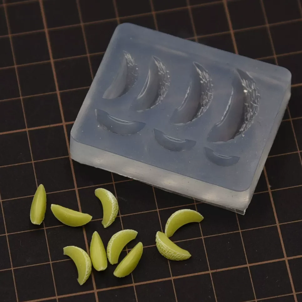 미니 칸탈루프 과일 조각 실리콘 몰드, DIY 미니어처 레진 폴리머 클레이 음식 모양 몰드 (수제 공예용)
