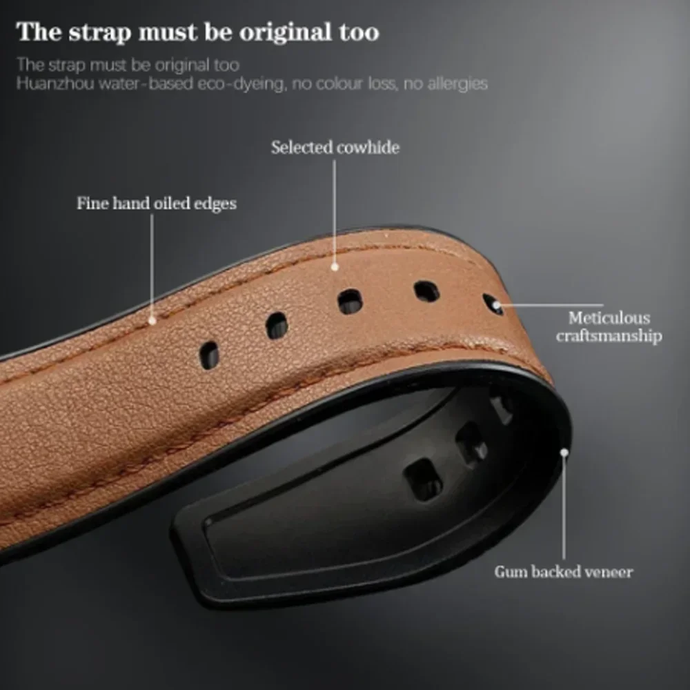Premium Genuine Leather Smartwatch Strap - Elegant Replacement Band