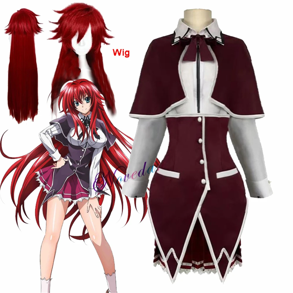 

Костюм для косплея старшей школы DxD Rias Gremory, комплект униформы из аниме JK, соблазнительный костюм с париком, Женский костюм для косплея, женская модель 3XL