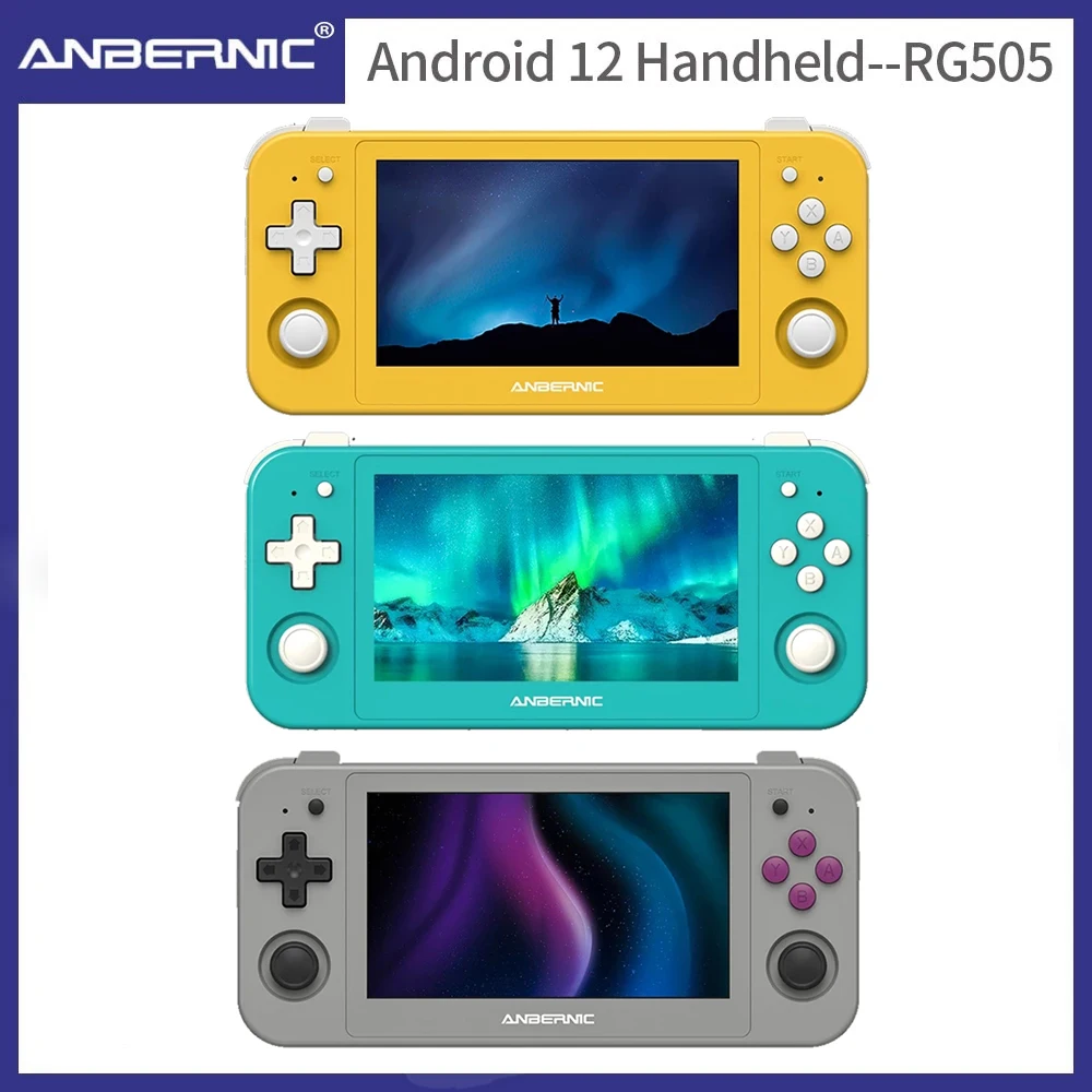 ANBERNIC RG505 New Handheld Game Console Android 12 4.95 inch OLED