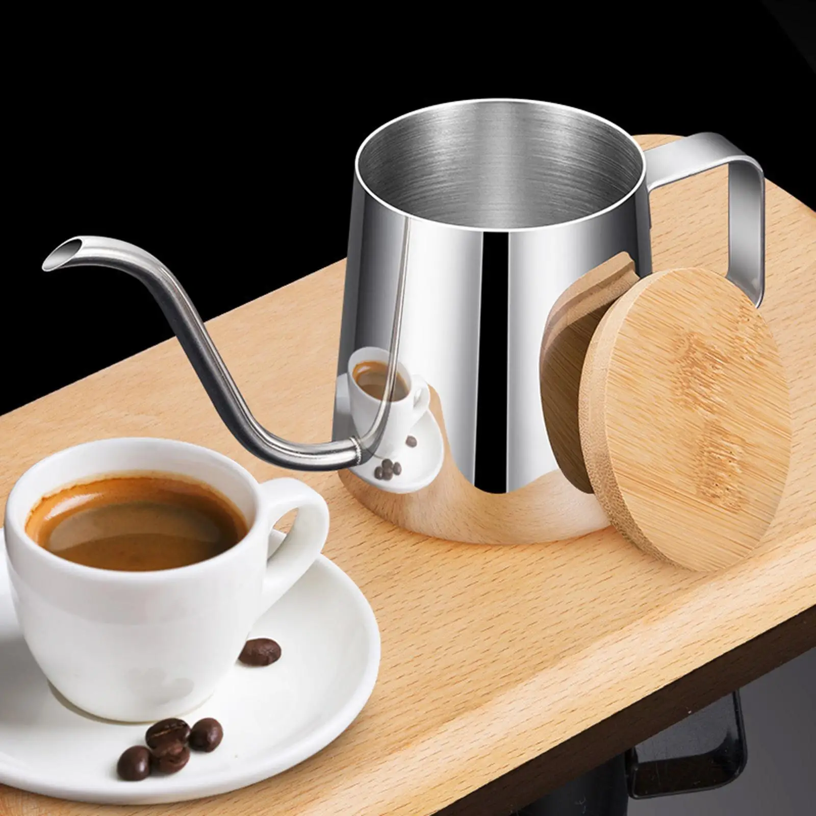 Drip Coffee Kettle 350ml Long Gooseneck Spout with Handle Home Water Kettle Coffee Maker Cafe Teapots Pour over Coffee Kettle