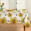 Spring Yellow Sunflower Printed Tablecloths Bumble Bee White Washable Table Cover for Kitchen Table Decor Wedding Party Decor 6