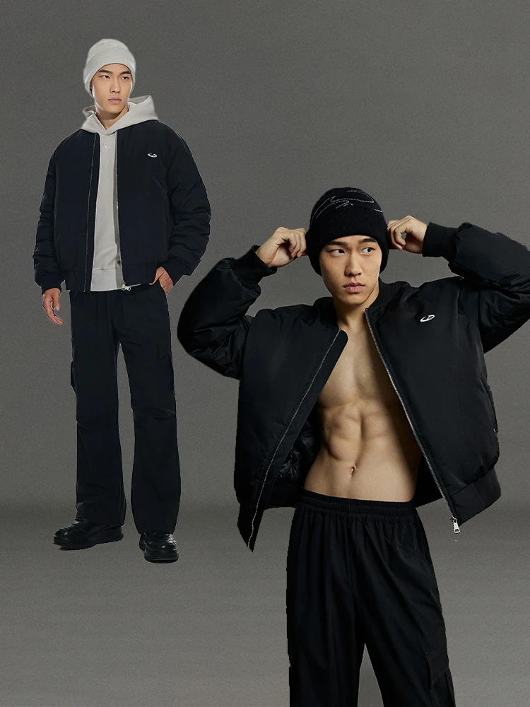 OMG 트렌디 브랜드 두꺼운 겨울 플리스 안감 야구 점퍼 레트로 골지 칼라 빈티지 코튼 파일럿 재킷 남성용 지퍼 클로저