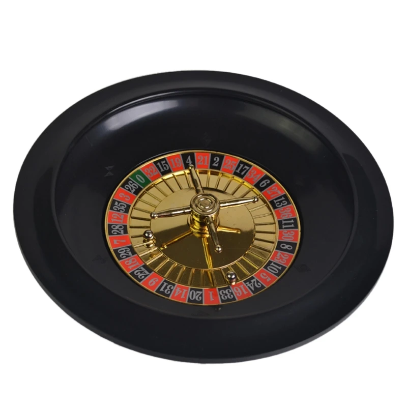 10 inch Roulette Game Set Casino Roulette with Table Cloth Chips for Bar KTV Party Borad Game