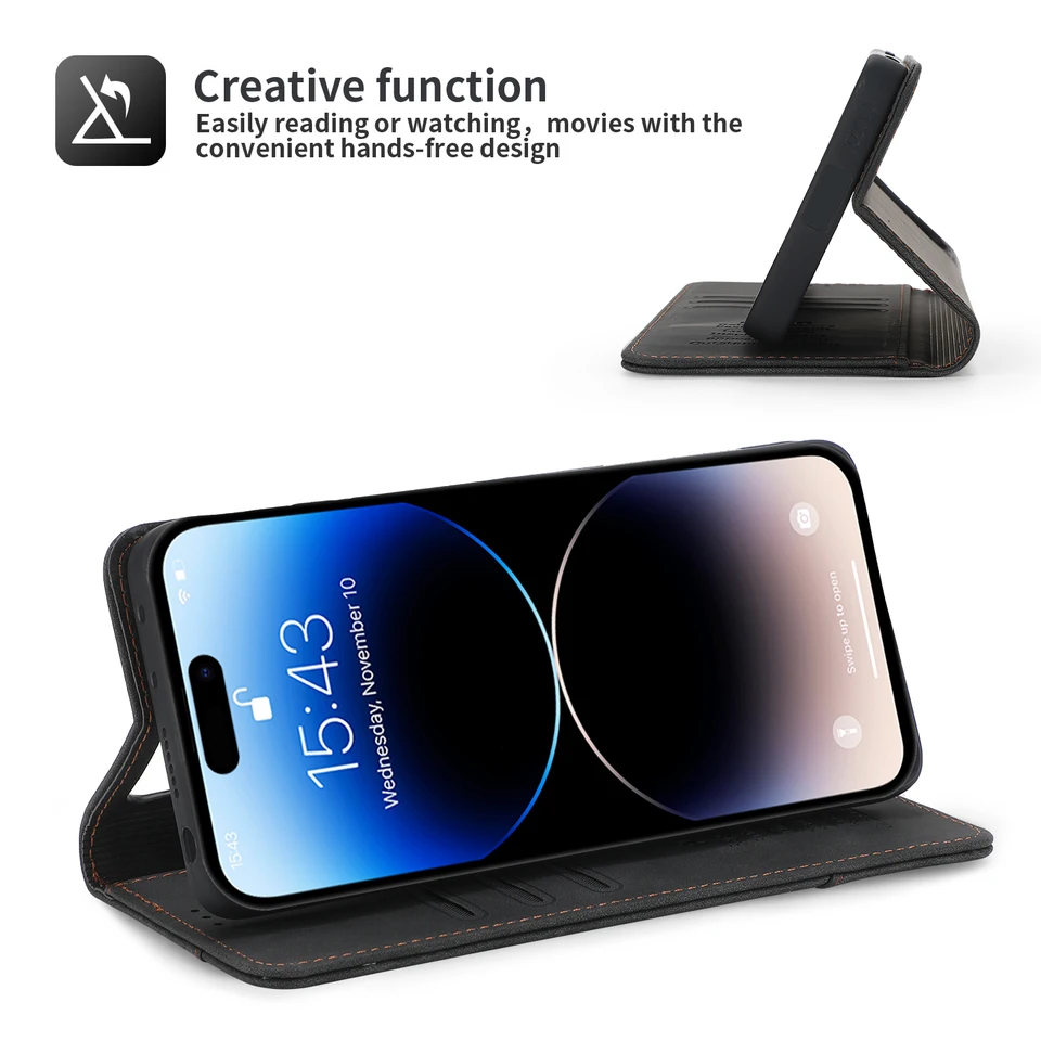 Custodia in pelle a portafoglio Qialino per iPhone 6 / 6S - Pelle di