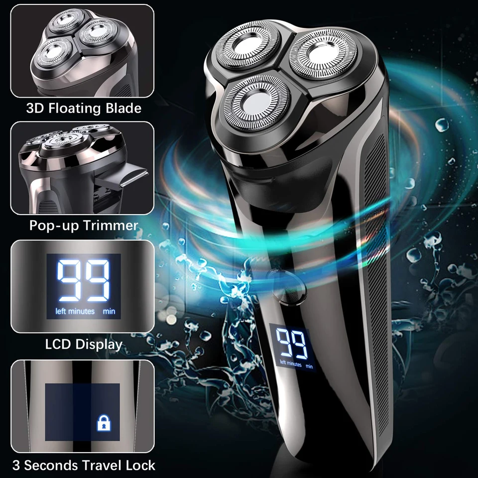 2025 New Beard Shavers For Men Razor Cordless USB Rechargeable Triple Blades Electric Shaver Waterproof FK-373_voghion.com