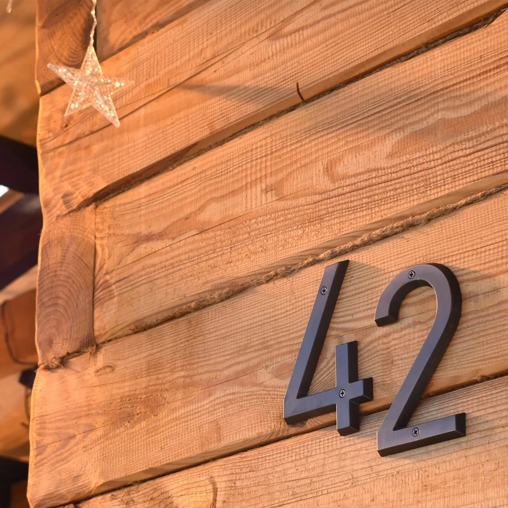 Metal House Number Outdoor 6 inch Aged Bronze Apartment Door Number Mailbox Address Sign #0-9 With Screws 1pc house number signs door signs house numbers number plate
