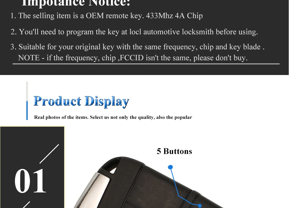 Keyforkess Original Factory 5Button per Fiat Toro 500 500L 500X 2016 OEM Smart Remote Key Fob controllo automatico 433MHz 4A Chip SIP22 13 Keyforkess Original Factory 5Button per Fiat Toro 500 500L 500X 2016 OEM Smart Remote Key Fob controllo automatico 433MHz 4A Chip SIP22 - S43535422230d477088a1ff70ae431013a