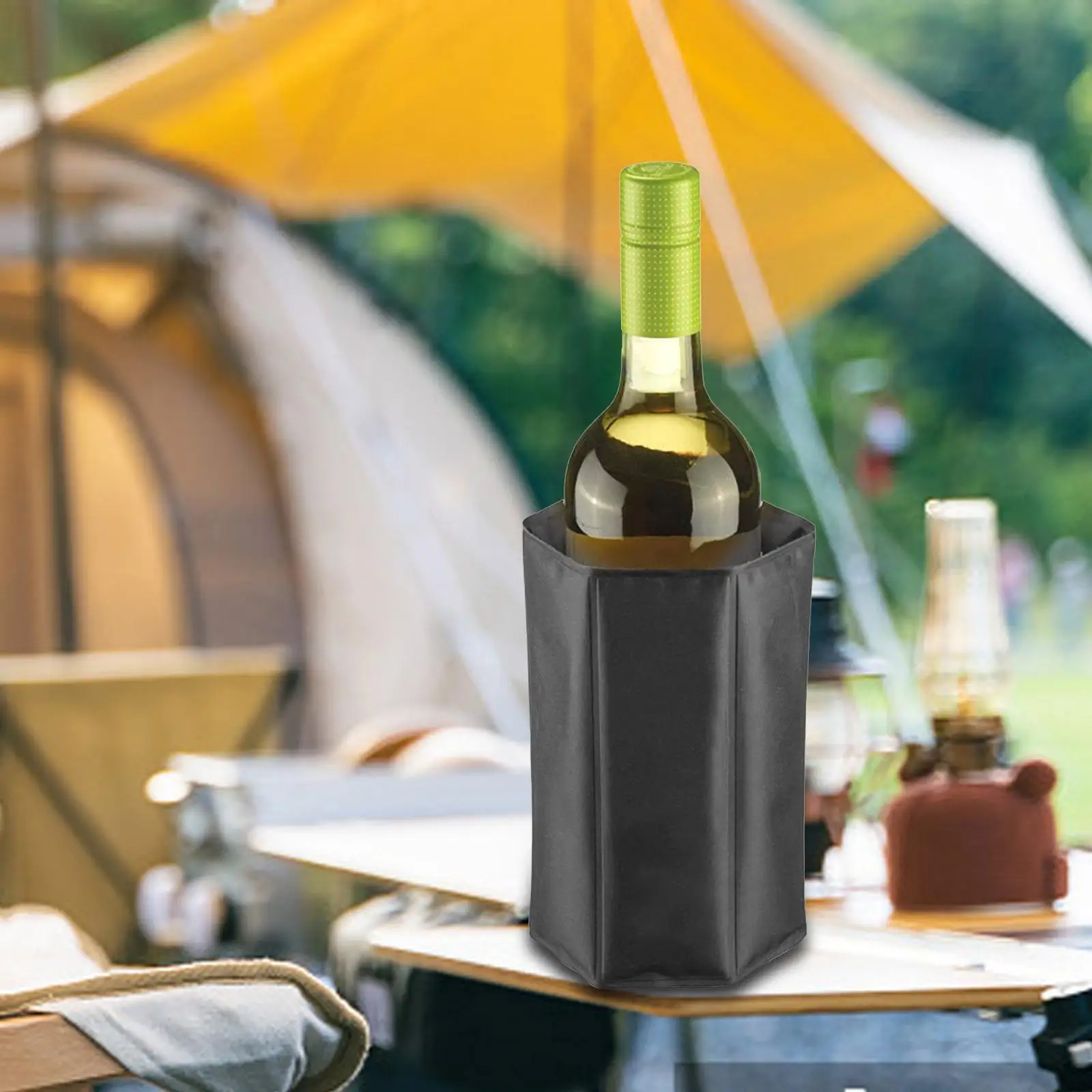 Wine Ice Pack Wine Cooler Sleeve with Protector Keep Drink & Beverage Cold Portable Wine Bottle Cooling Sleeve Freezer for Camping BBQ