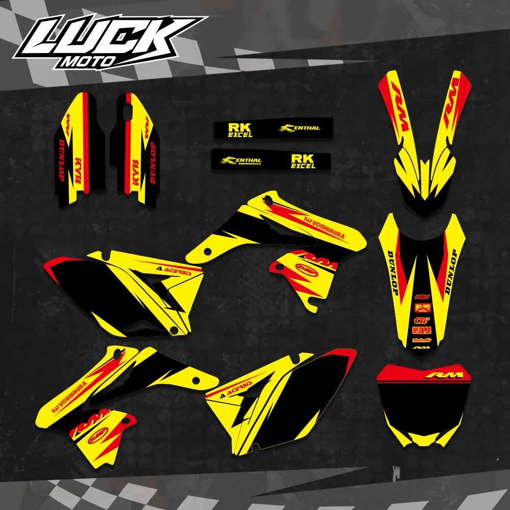 LUCKMOTO Full Graphics Decals Stickers Motorcycle Background For SUZUKI RMZ250 RMZ 250 2010 - 2013 2014 2015 2016 2017 2018