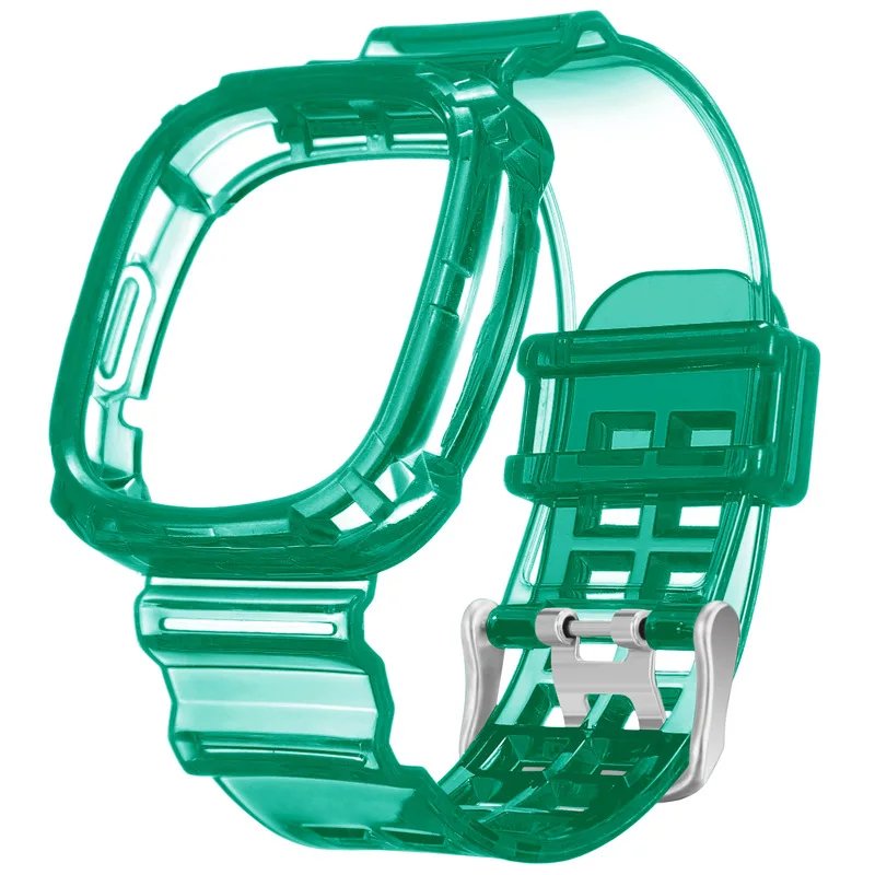 Transparent TPU Silicone Replacement Band and Case for Smartwatch Wristband Bracelet