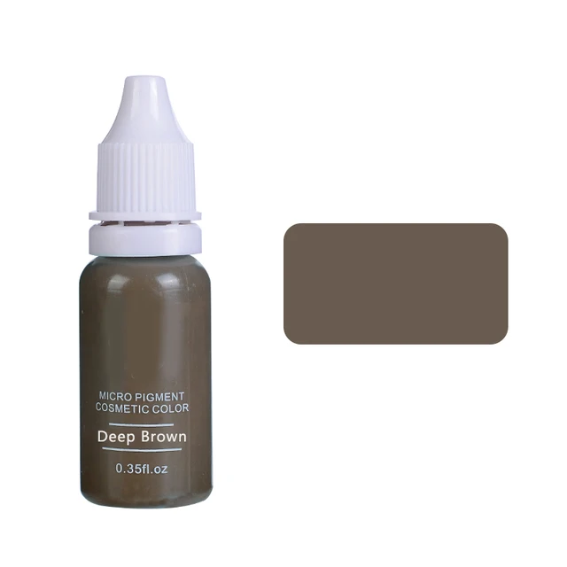 15ml Tattoo Ink Set Permanent Makeup Eyebrow Lips Eye Line Tattoo Color Microblading Pigment for Body Beauty Tattoo Art Supplies Deep Brown