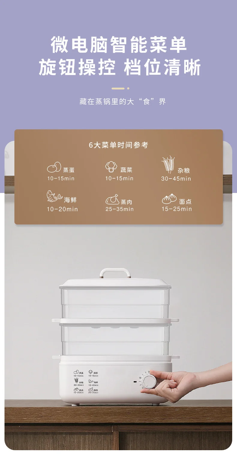 Steamer Automatic Power Off Multi-function Timing Steam Electric Steamer Pot