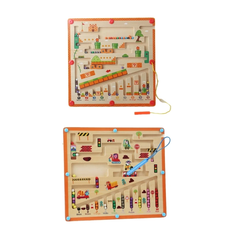 

Magnetic Maze Puzzle Toy for Kids Fine Motor Skill Training Board with Bead Toddlers Hand Ability Early Educational DropShipping