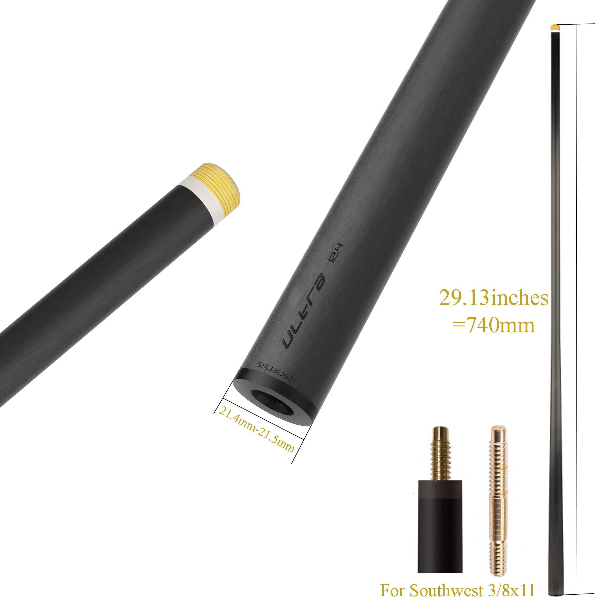 David Loman Ultra Version Carbon Fiber billiard cue shaft