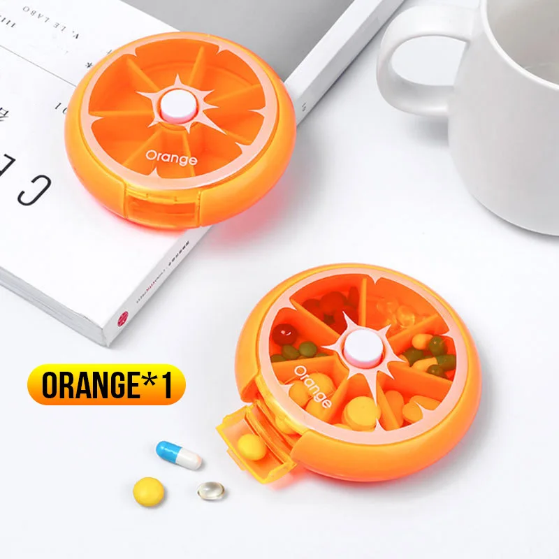Compact Seven-Grid Round Medicine Storage Box – Weekly Pill Organizer